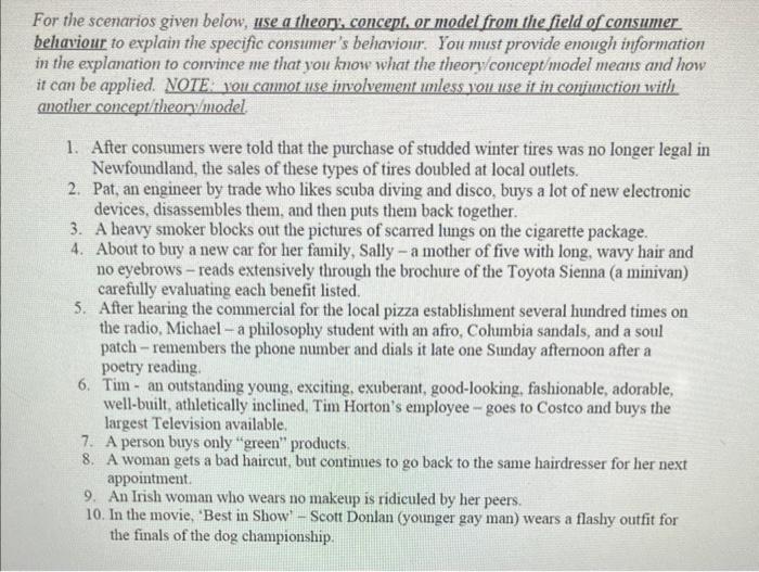 -Consumer Behaviour- Read instructions and solve