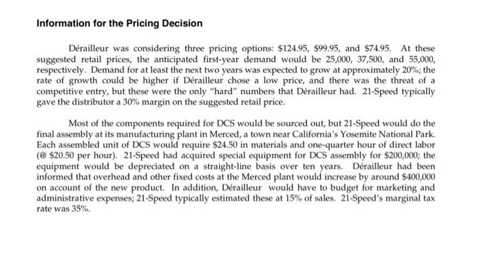 solve using case study 21-Speed Gizmos, Inc. It