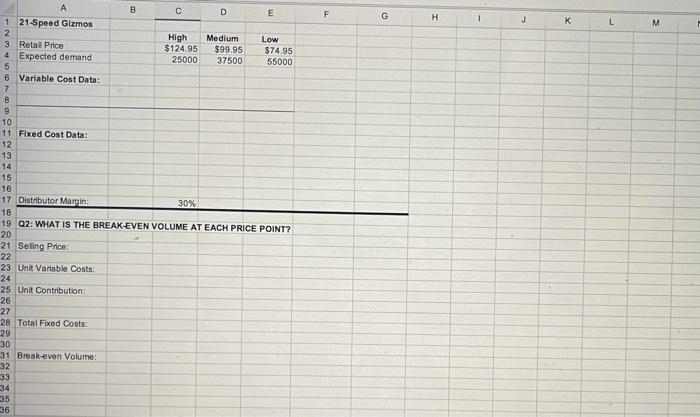 solve using case study 21-Speed Gizmos, Inc. It