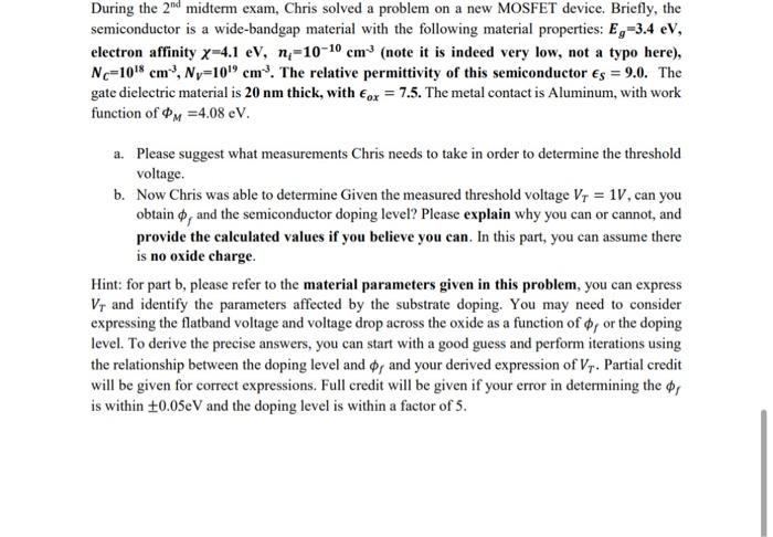 During the 2nd midterm exam, Chris solved a