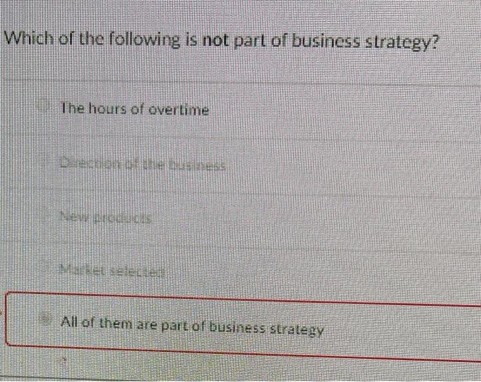 Which of the following is not part of business