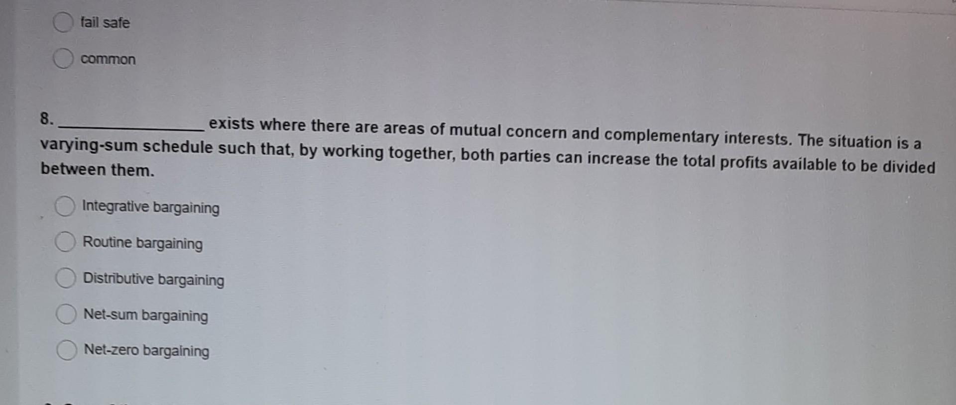 8. exists where there are areas of mutual concern