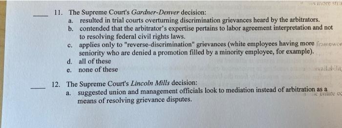 multiple choice question 18 d and e are in the