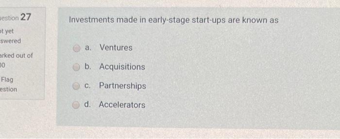 aestion 27 Investments made in early stage
