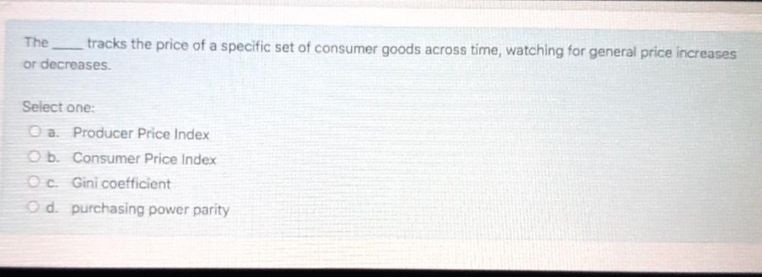 The tracks the price of a specific set of