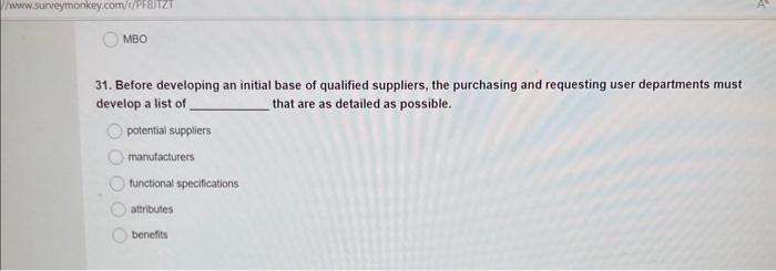 31 31. Before developing an initial base of