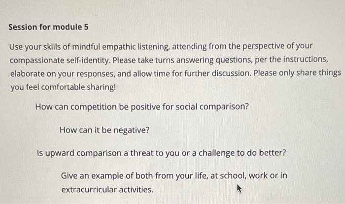 answer the 4 questions in half a page Session for