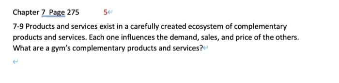 Chapter 7 Page 275 54 7-9 Products and services