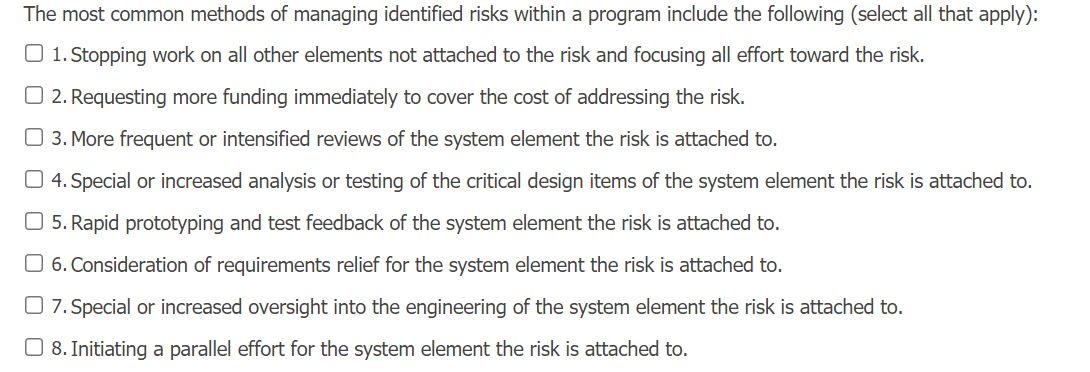 The most common methods of managing identified
