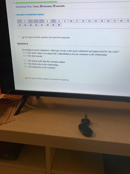 Remaining Time: 1 hour, 05 minutes, 55 seconds.