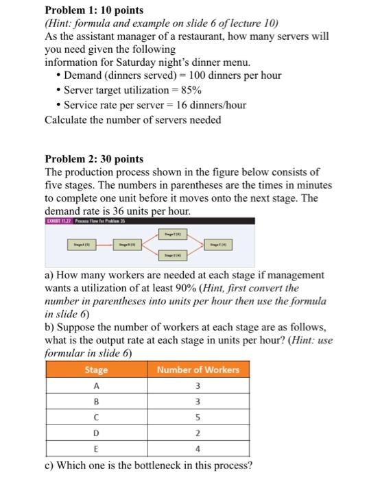 Problem 1: 10 points (Hint: formula and example