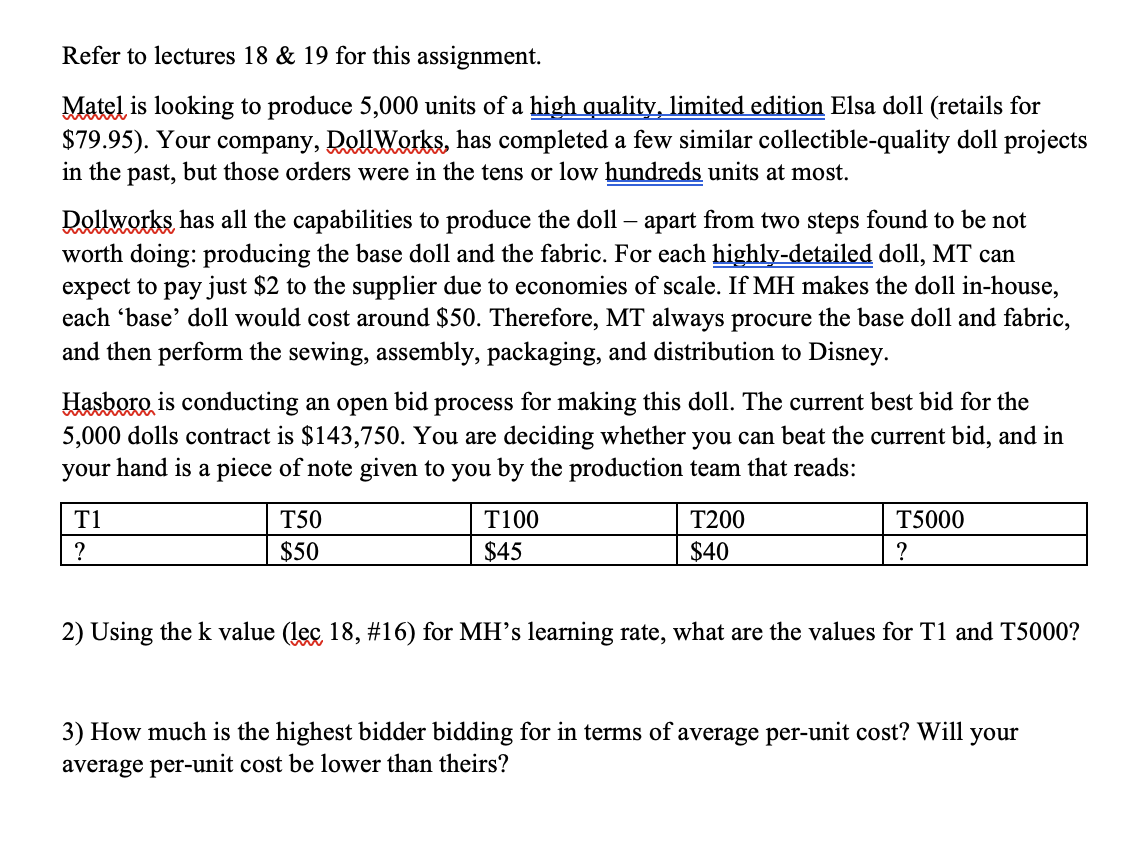 Refer to lectures 18 \& 19 for this assignment.