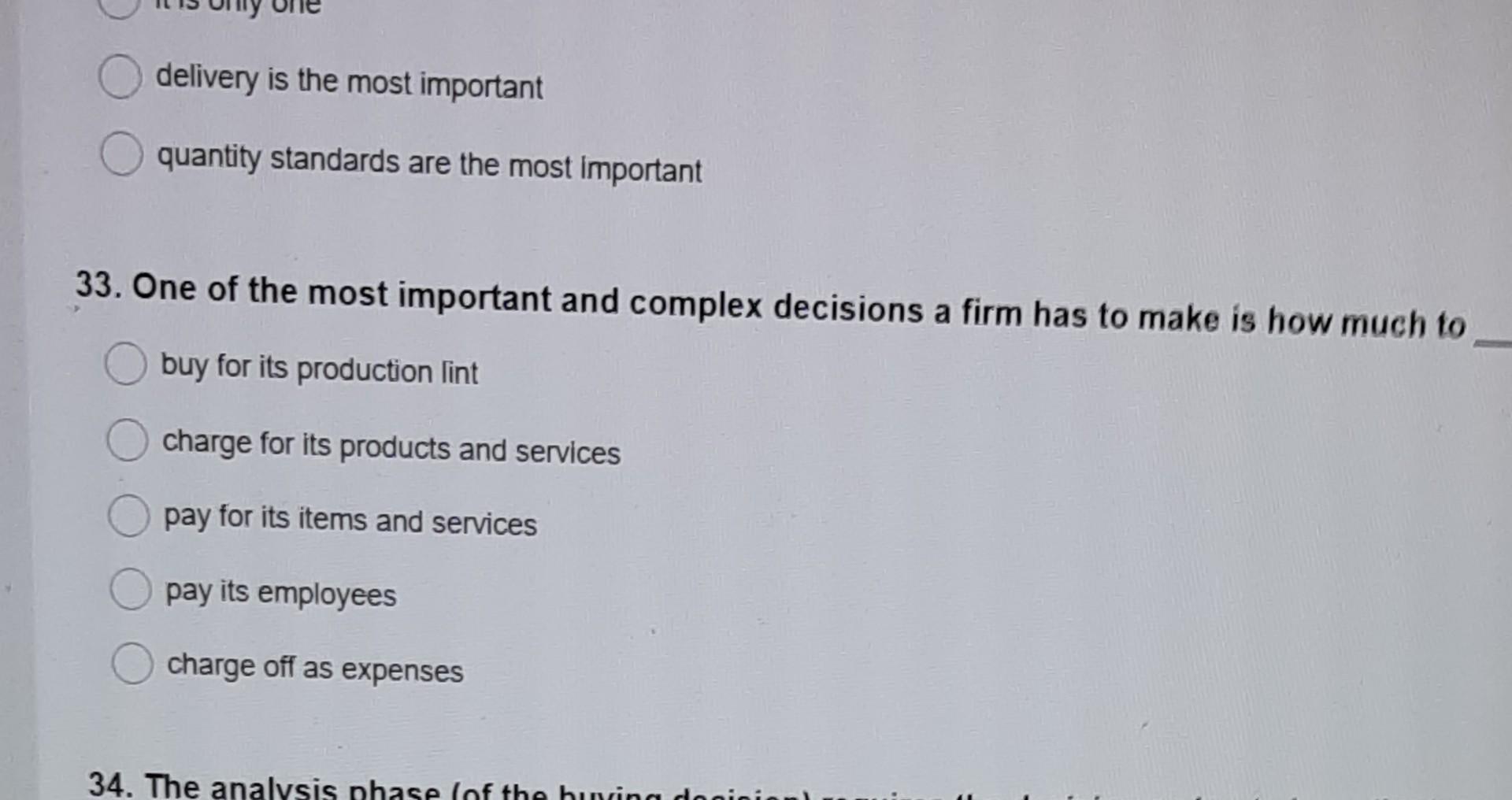 33 delivery is the most important quantity