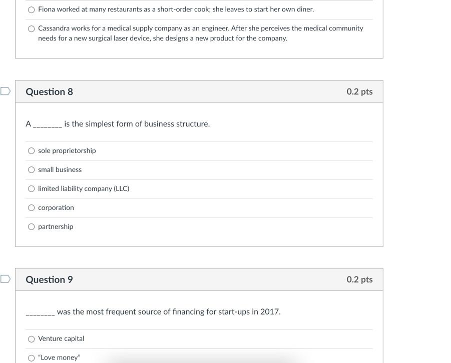 Question 1 0.2 pts What are the five basic issues
