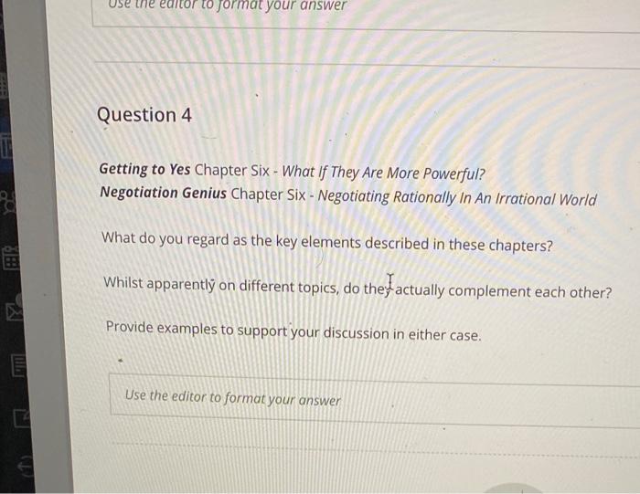 Use the editor to format your answer Question 4