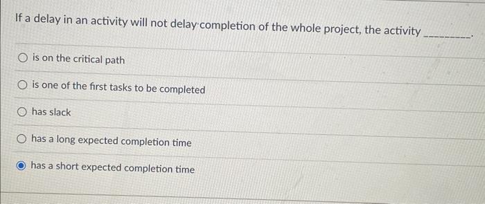 If a delay in an activity will not delay