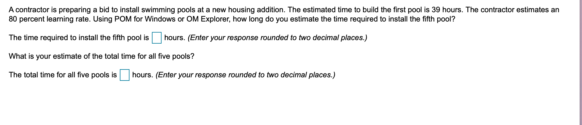 A contractor is preparing a bid to install