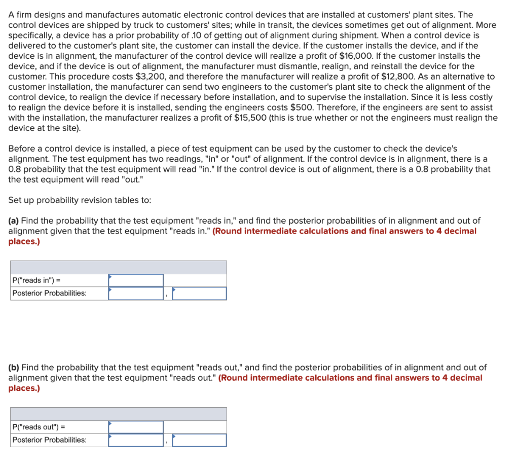 A firm designs and manufactures automatic