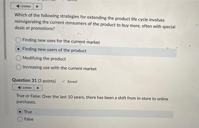 am i correct Which of the following strategies