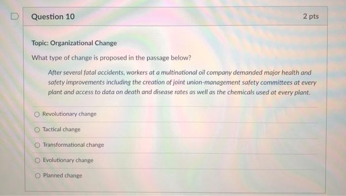 Question 9 2 pts Topic: Diversity and Inclusion