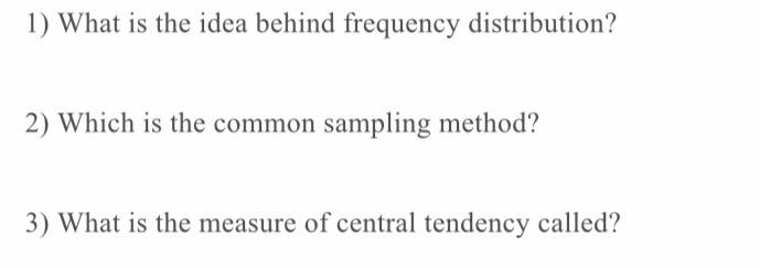 1) What is the idea behind frequency