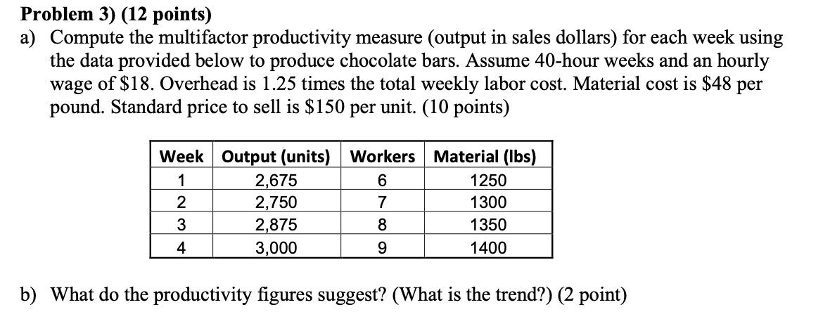 Problem 3 ) (12 points) a) Compute the