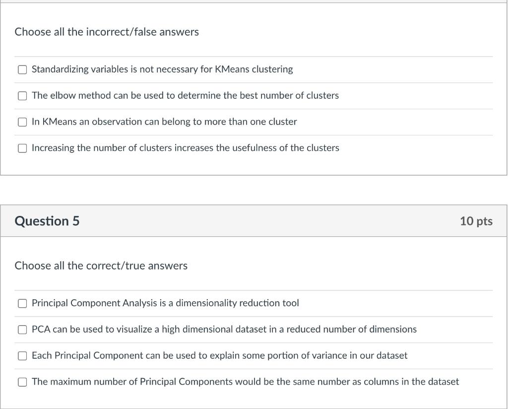 Choose all the incorrect/false answers