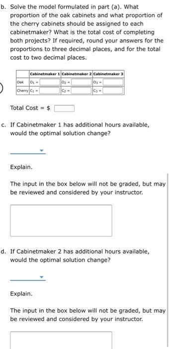 Problem 8-25 (Algorithmic) Georgia Cabinets