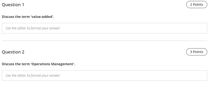 Question 1 2 Points Discuss the term