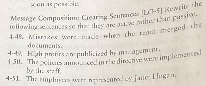 soon as possible. Message Composition: Creating
