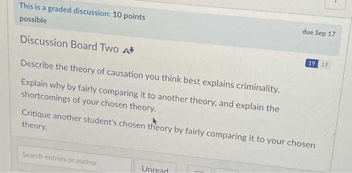 . This is a graded discussion: 10 points possible