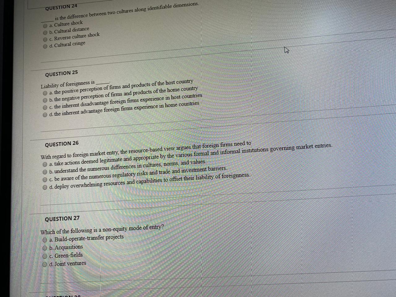 QUESTION 24 is the difference between two