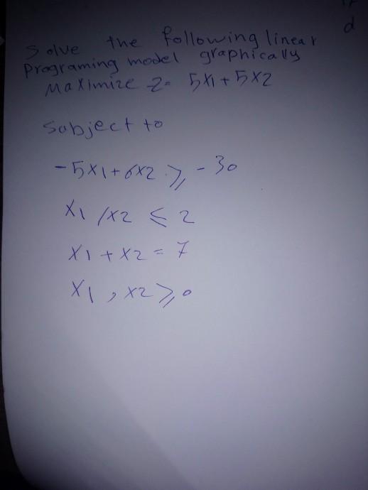 Step by step solve X1 (x2 {2 the following linear