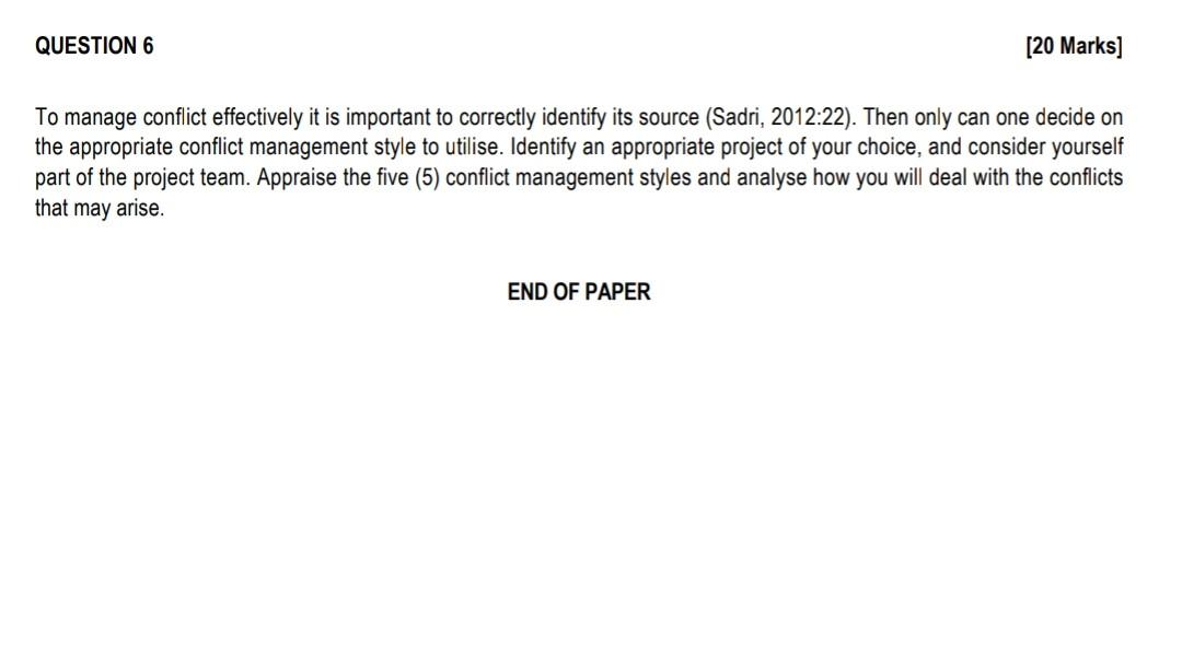 To manage conflicts effectively it is important