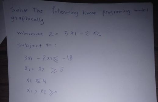 Step by step solve the following linear