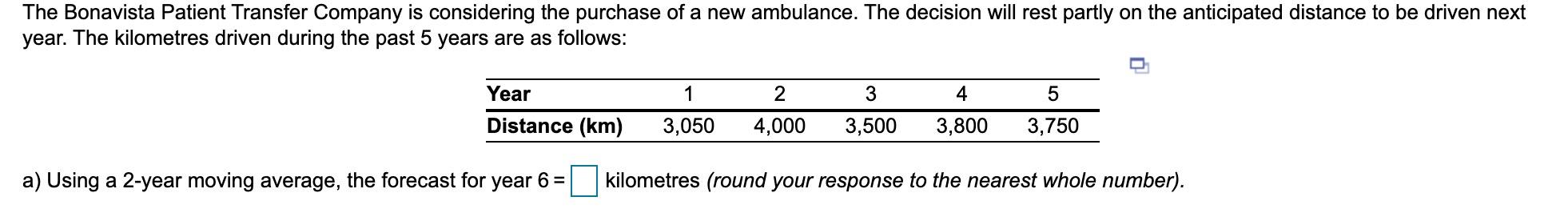 The Bonavista Patient Transfer Company is