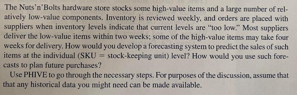 SHOW ALL WORK! The Nuts'n'Bolts hardware store
