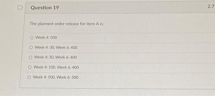 A company has received an order for end product