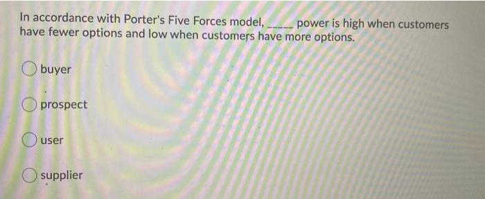In accordance with Porter's Five Forces model,