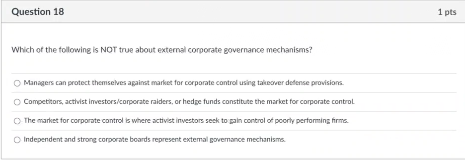 Which of the following is NOT true about external
