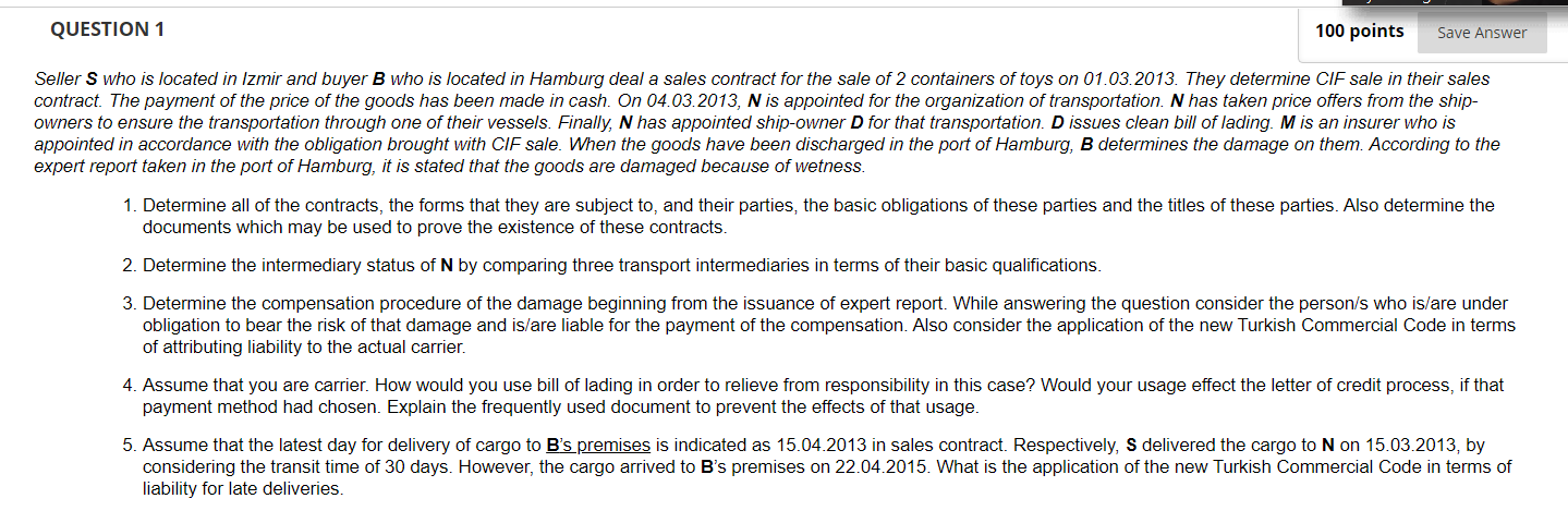 QUESTION 1 100 points Save Answer Seller S who is