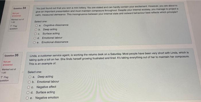 Question 34 No You just found out that you won a