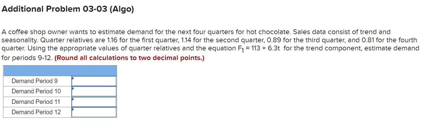 Additional Problem 03-03 (Algo) A coffee shop