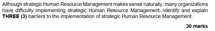 Although strategic Human Resource Management