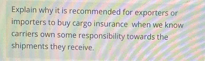 Explain why it is recommended for exporters or