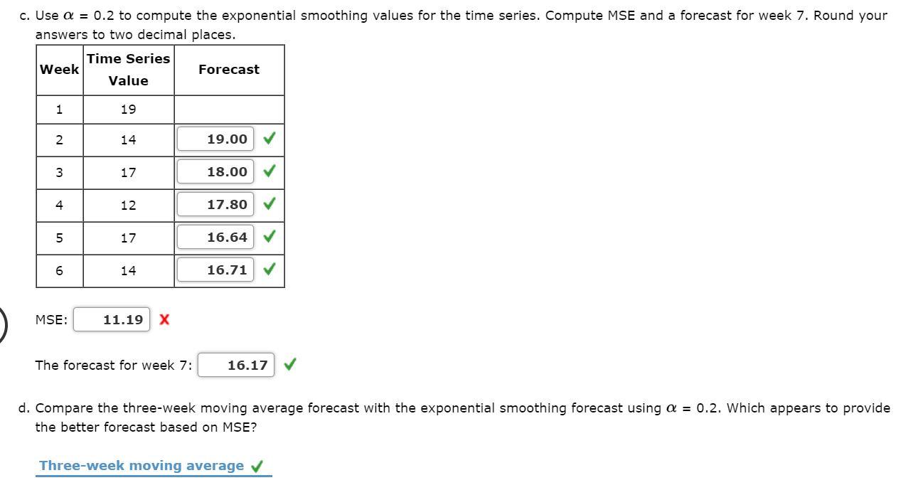 I need help with C MSE answer and E. Please.