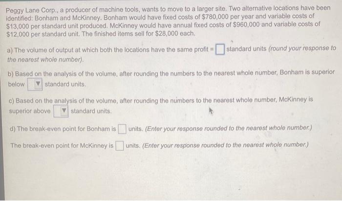 Peggy Lane Corp., a producer of machine tools,