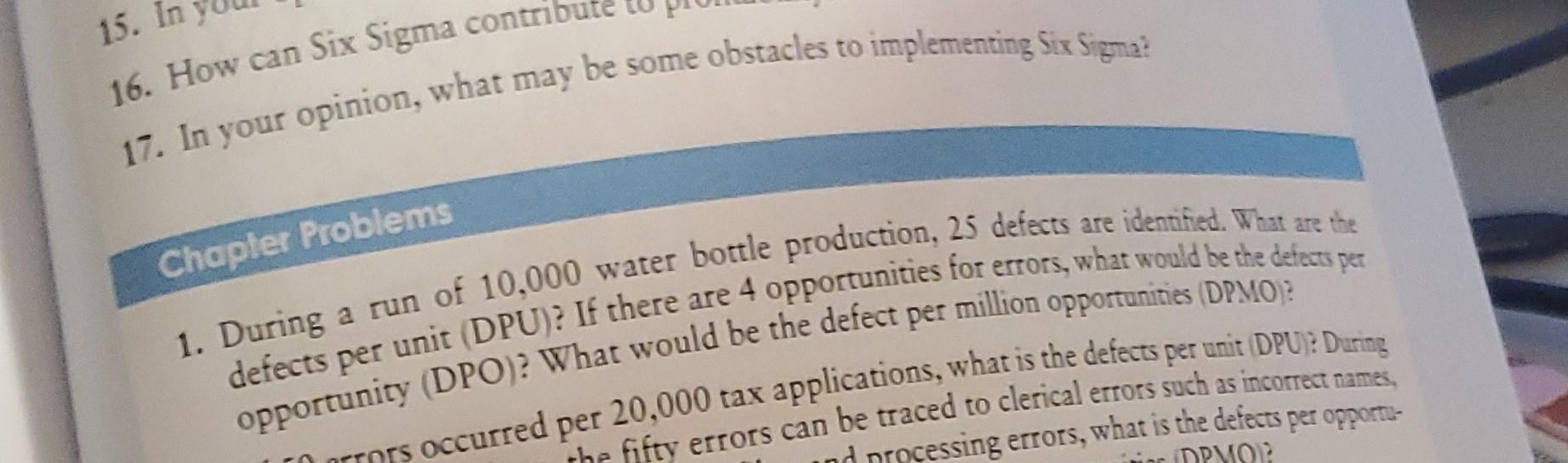 what may be some obstacles to implementing Six