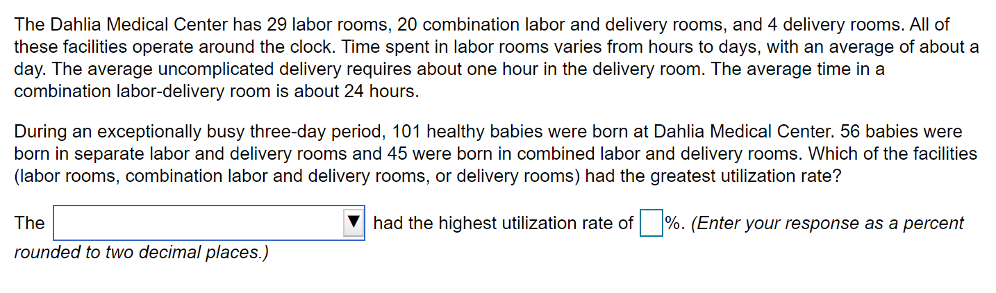 The Dahlia Medical Center has 29 labor rooms, 20