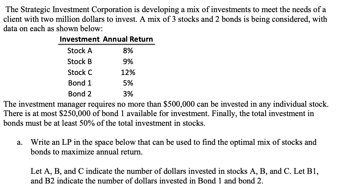The Strategic Investment Corporation is